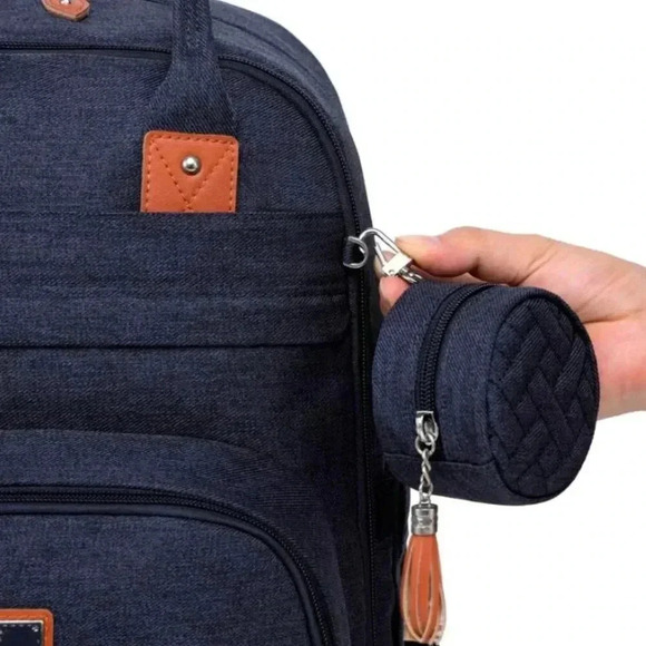 Best Diaper Backpack for Parents on the Go Navy Blue BabbleRoo Original - Picture 4 of 11